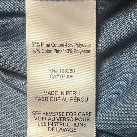 Travis Mathew Denim Blue Golf Polo with Floral Print sz S Silver Tip Resort Logo - Picture 8 of 11